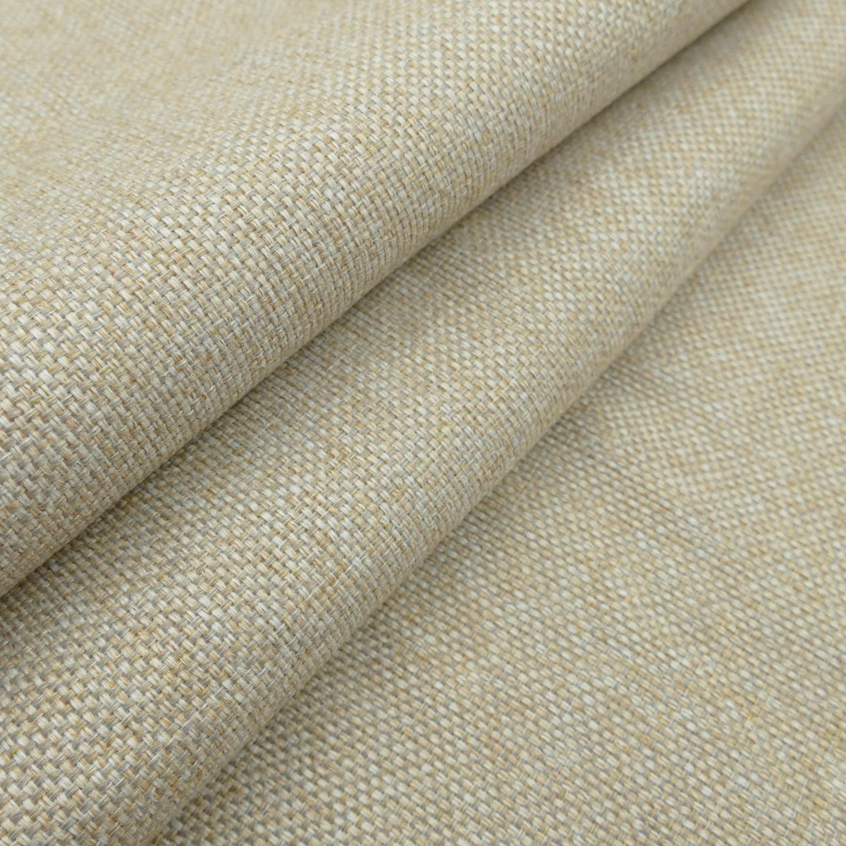 woollen linen look basketweave furnishing fabric Vanilla