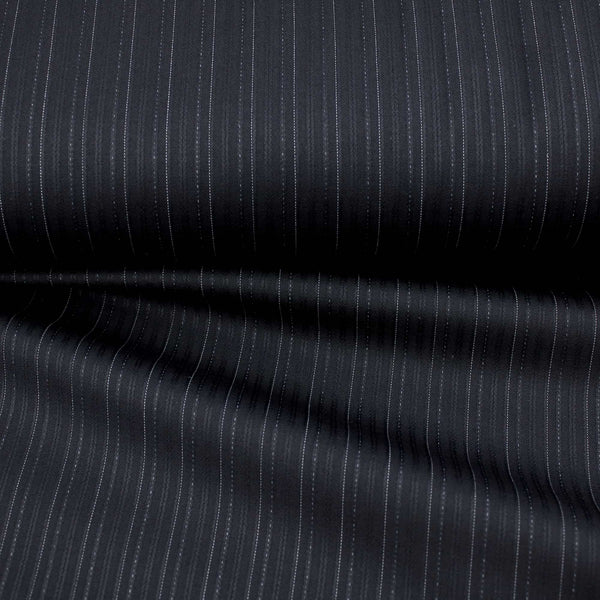 Pinstripe Suiting Charcoal  Wool Blend Fabric Tailoring Dressmaking Suit Trouser Material Blazer Smart Mens Charcoal