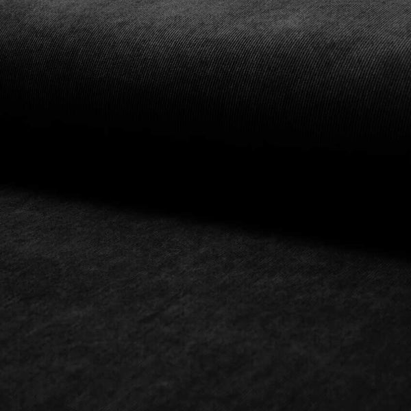 soft stretch cotton 21 wale corduroy dressmaking fabric Black