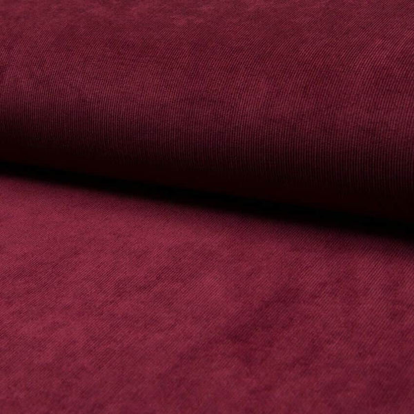 soft stretch cotton 21 wale corduroy dressmaking fabric Bordeaux