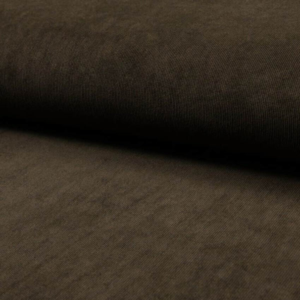 soft stretch cotton 21 wale corduroy dressmaking fabric Brown