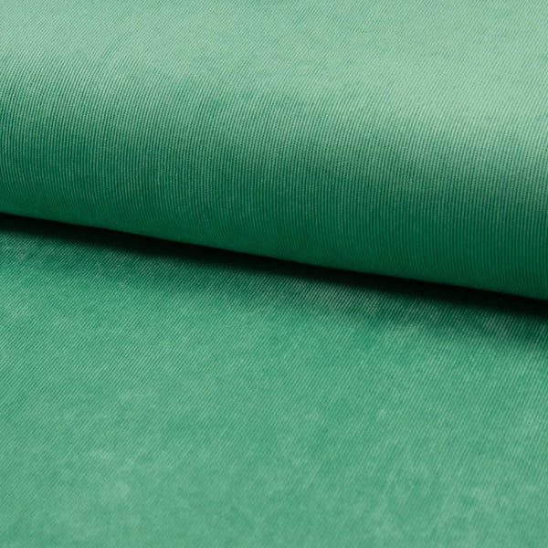 soft stretch cotton 21 wale corduroy dressmaking fabric Emerald