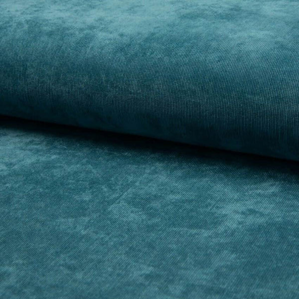 soft stretch cotton 21 wale corduroy dressmaking fabric Petrol