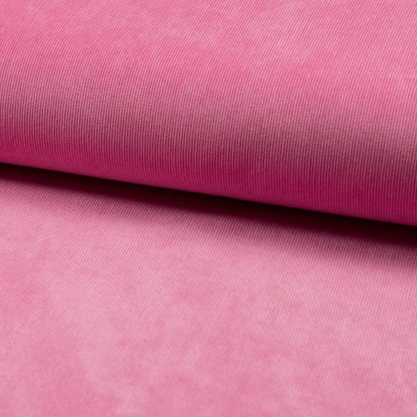 soft stretch cotton 21 wale corduroy dressmaking fabric Pink
