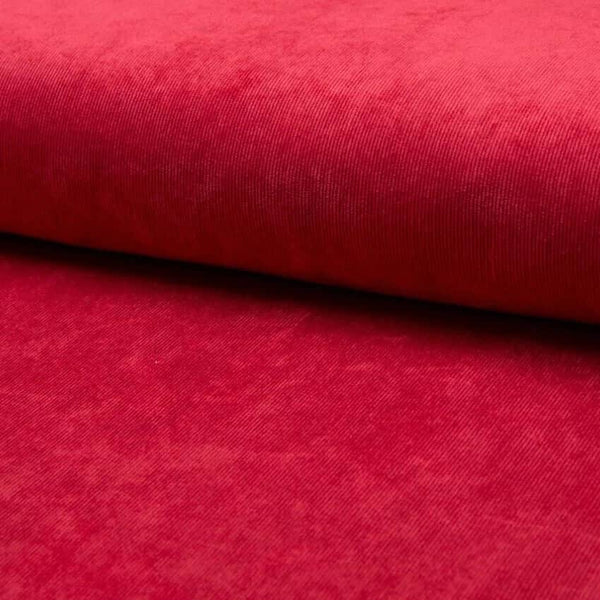 soft stretch cotton 21 wale corduroy dressmaking fabric Red