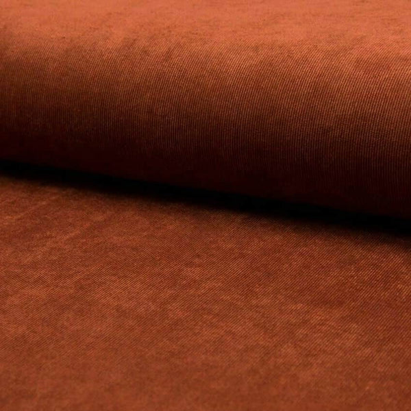 soft stretch cotton 21 wale corduroy dressmaking fabric Rust