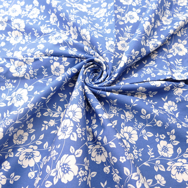 light woven pure cotton dressmaking women fabric Blue
