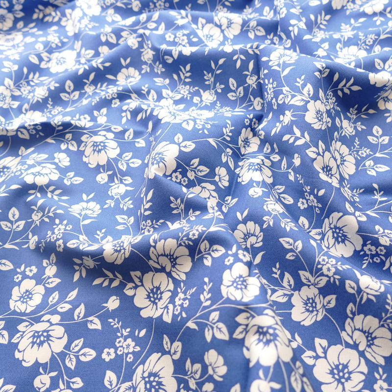 light woven pure cotton dressmaking women fabric Blue