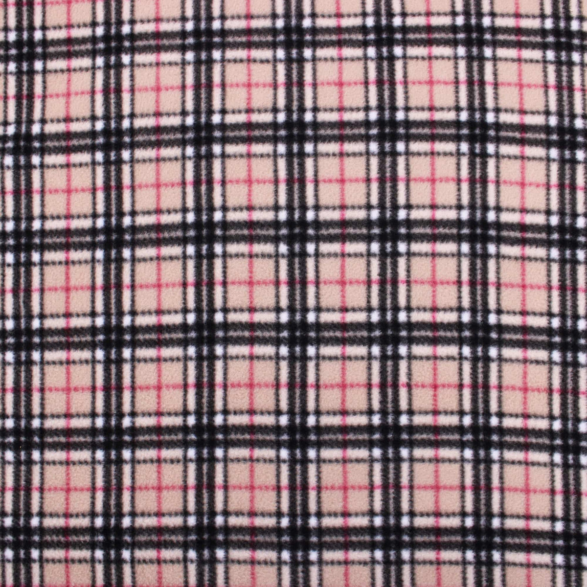 smooth soft anti-pill polar fleece kids pets fabric Beige Tartan