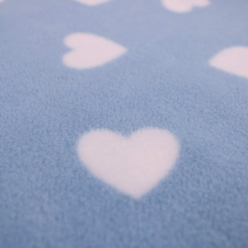 smooth polar anti pill fleece kids pets craft fabric Blue Hearts