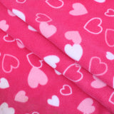 smooth polar anti pill fleece kids pets craft fabric Pink Hearts