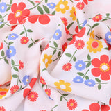 soft lightweight satin milky finish floral print