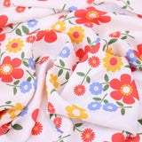 soft lightweight satin milky finish floral print