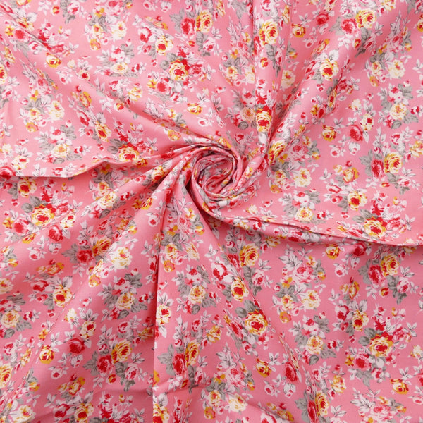 light woven pure cotton dressmaking women fabric Pink