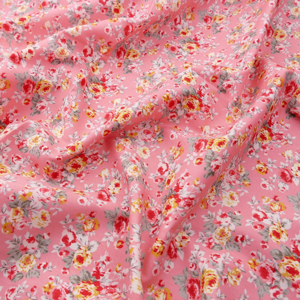 light woven pure cotton dressmaking women fabric Pink