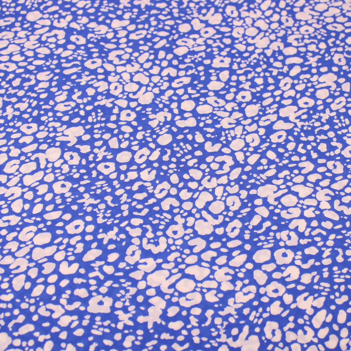 Royal Blue Leopard Spots Viscose Rayon Animal Print Soft Pattern Dressmaking Women Dress Fabric Material Royal Blue