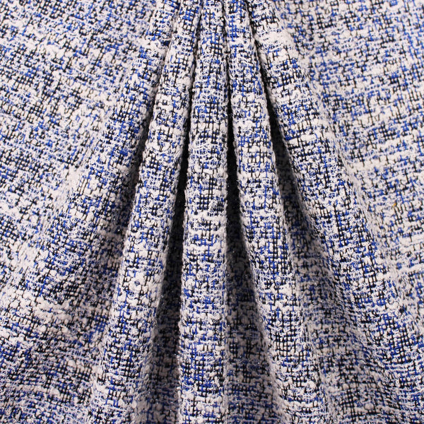 textured boucle in sparkling blue