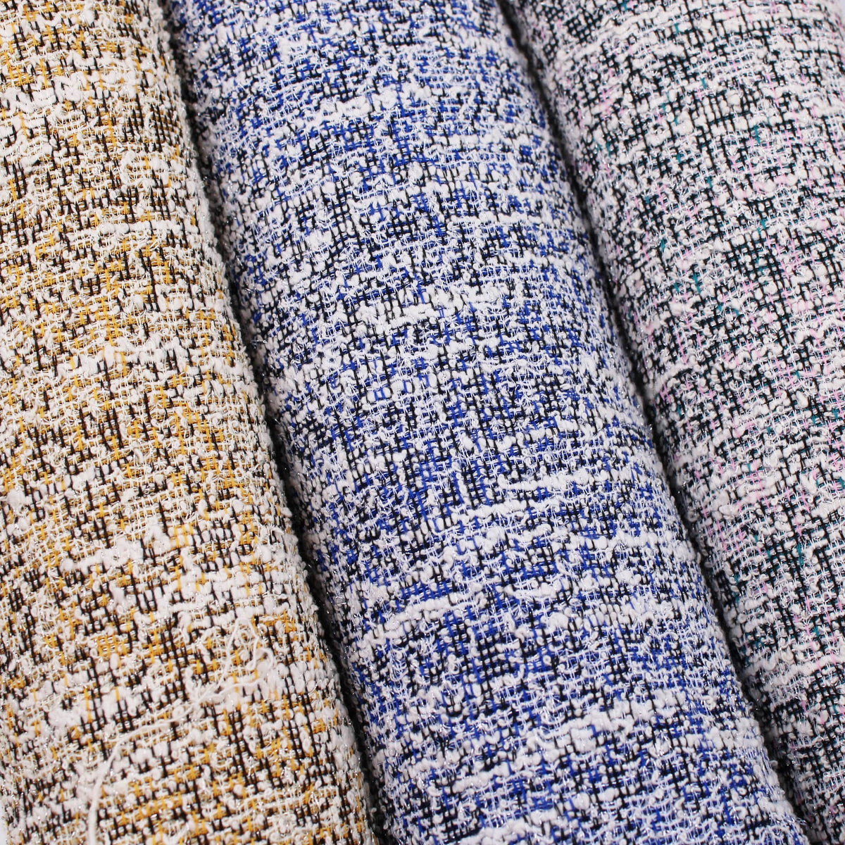 textured boucle in sparkling honey
