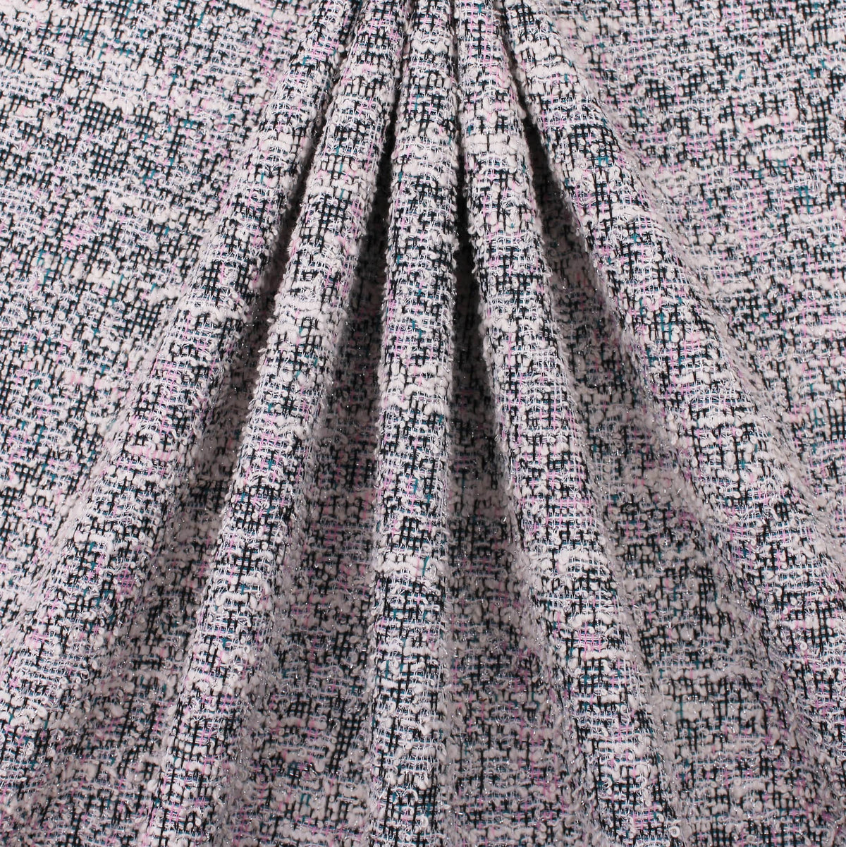 textured boucle in sparkling rose