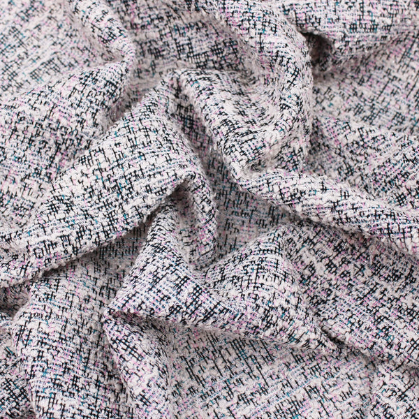 textured boucle in sparkling rose