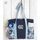 Simplicity Tote Bags in Three Sizes, Backpack and Coin Purse Sewing Pattern S1338