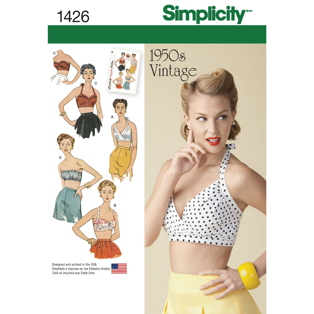 Simplicity Women's Vintage 1950's Bra Tops