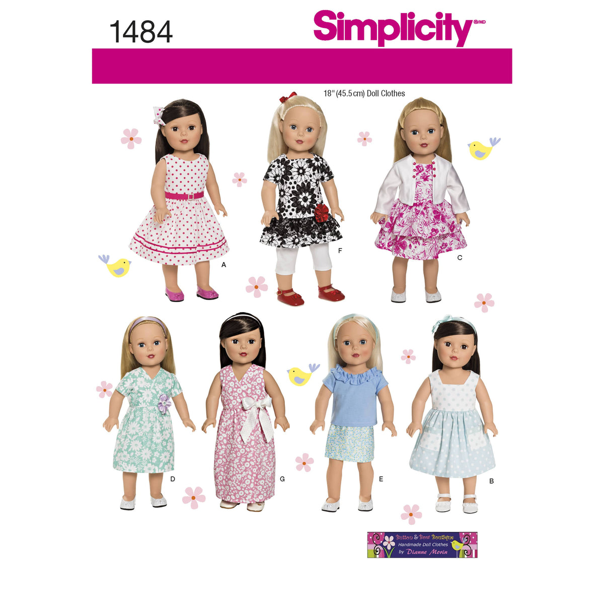 Simplicity 18" Doll Clothes Sewing Pattern S1484