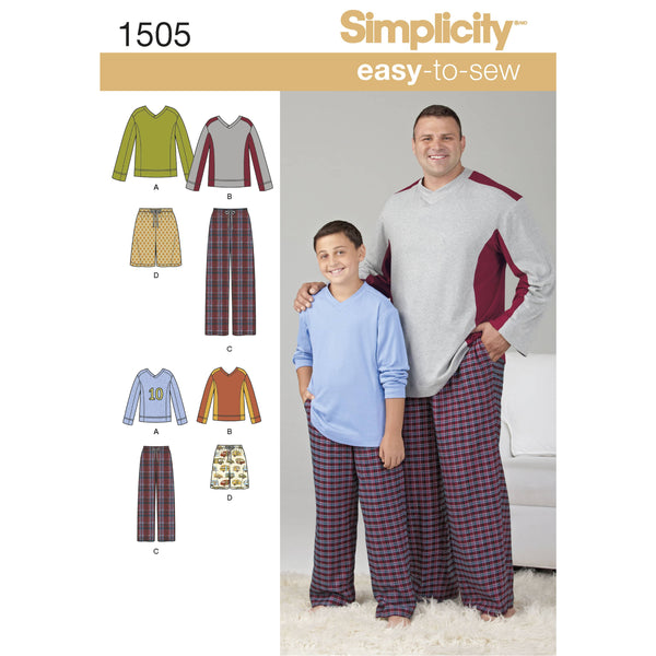 Simplicity Husky Boys' & Big & Tall Men's Tops and Trousers Sewing Pattern S1505