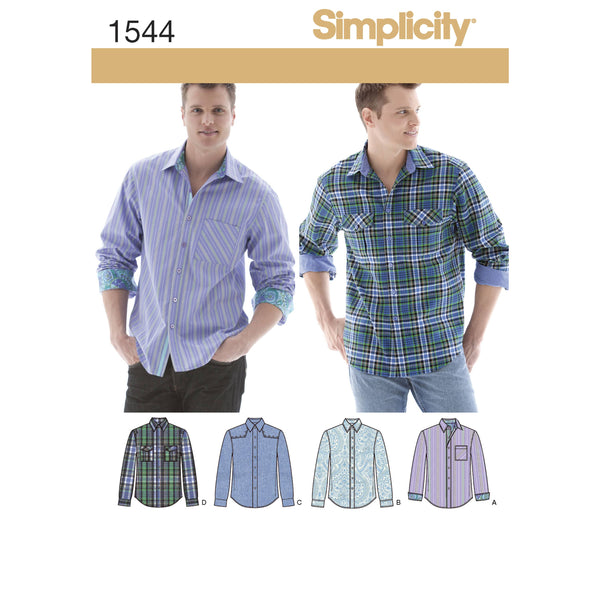 Simplicity Men's Shirt with Fabric Variations