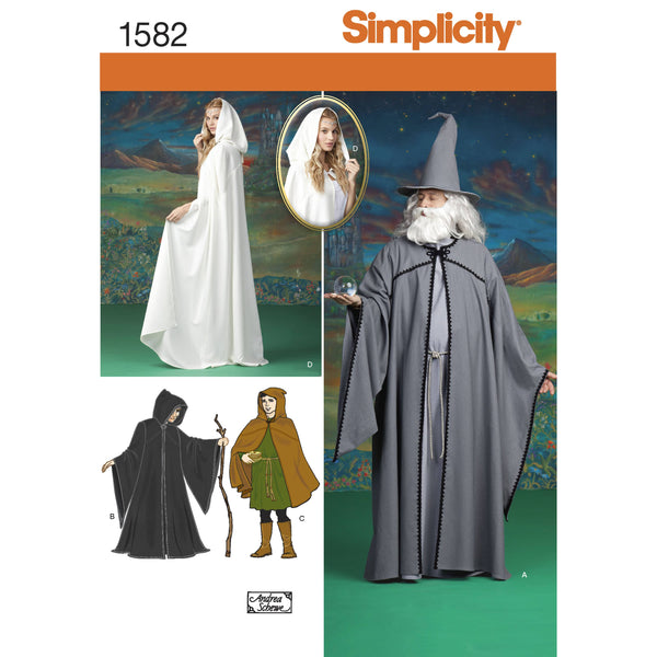 Simplicity Women's, Men and Teen Costumes Sewing Pattern S1582