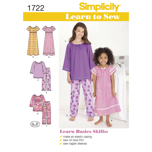 Simplicity Learn to Sew Child's and Girl's Loungewear