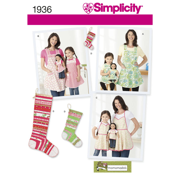 Simplicity Child's & Women's Aprons Sewing Pattern S1936