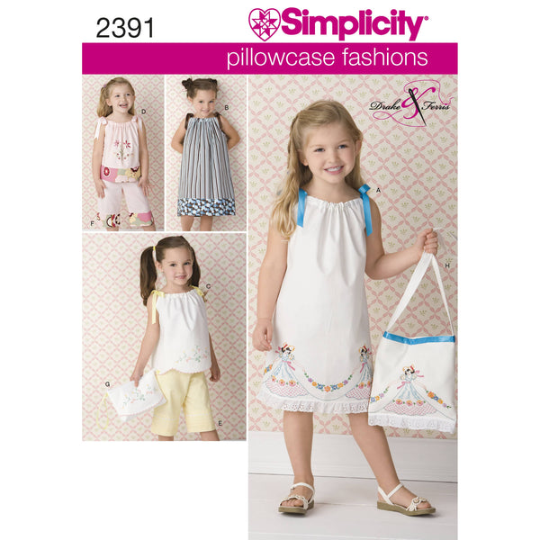 Simplicity Child's vintage pillow case fashion Sewing Pattern S2391