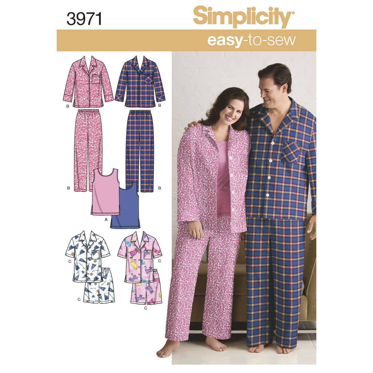 Simplicity Women's & Men's Plus Size Sleepwear