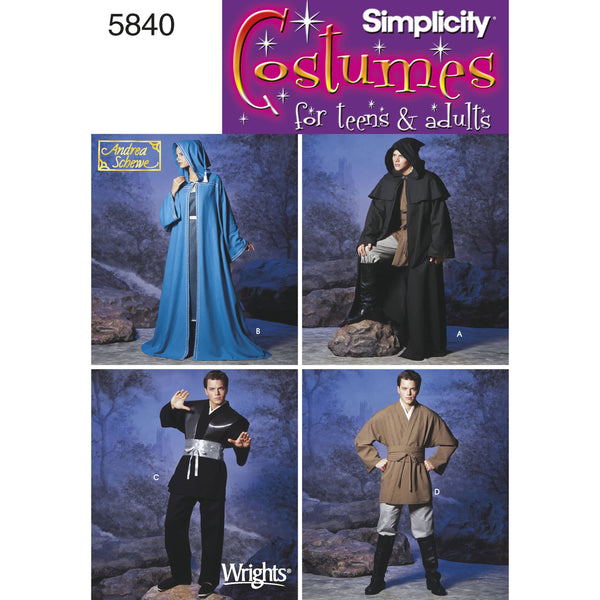 Simplicity Women's, Men & Teen Costumes Sewing Pattern S5840