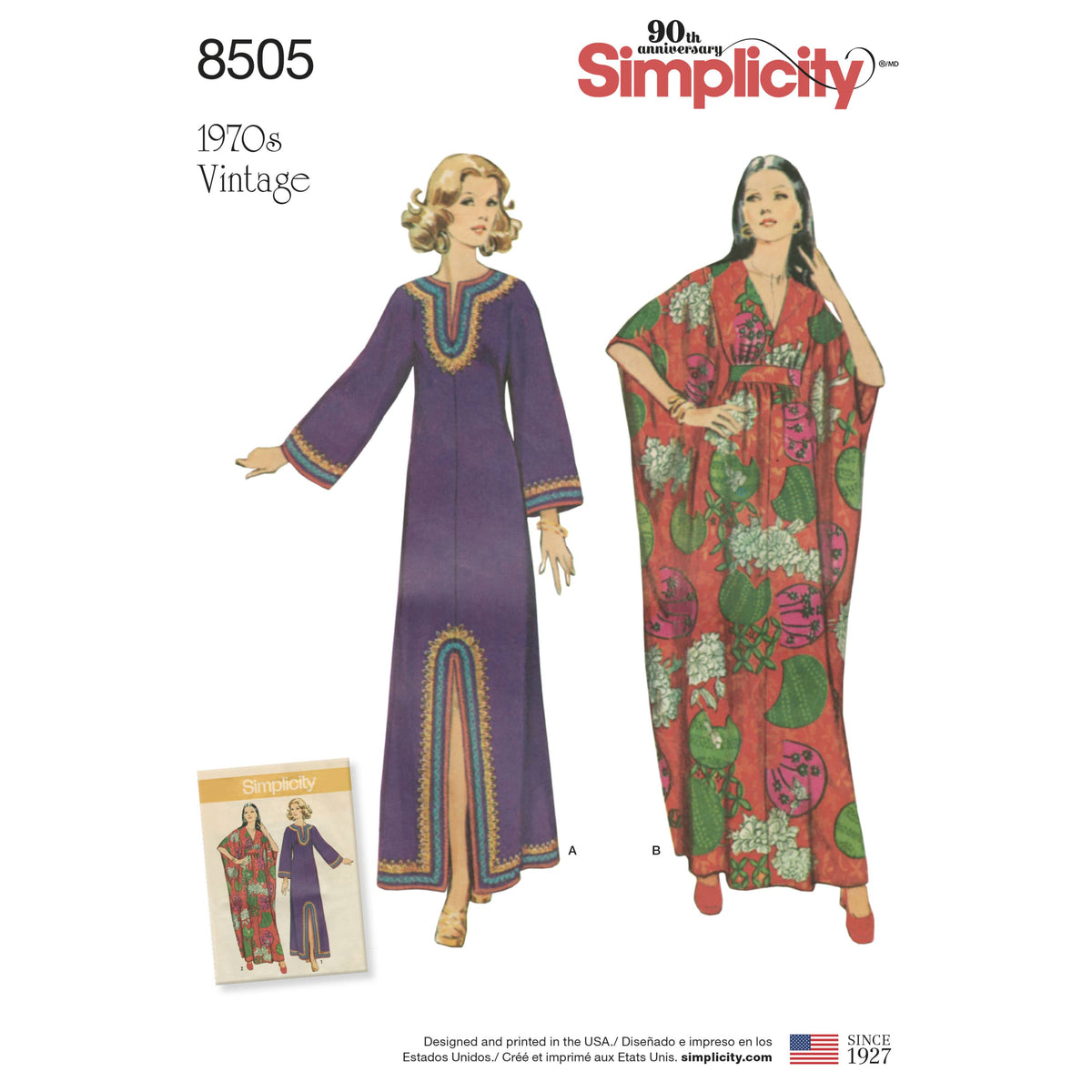 Simplicity Pattern 8505 Misses' Vintage Caftans