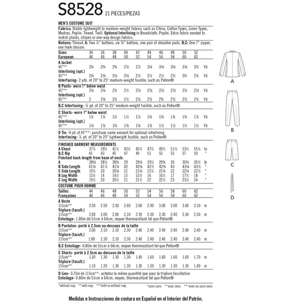 Simplicity Pattern 8528 Men's Costume Suit