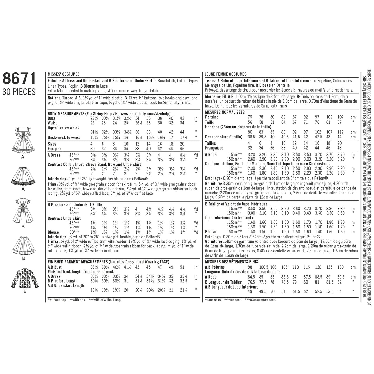 Simplicity Pattern 8671 Women’s Lolita Costume Dresses
