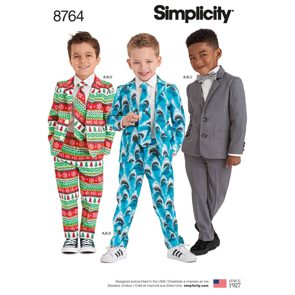 Pattern 8764 Boys' Suit and Ties