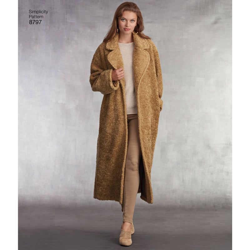 Pattern 8797 Misses Loose Fitting Lined Coat
