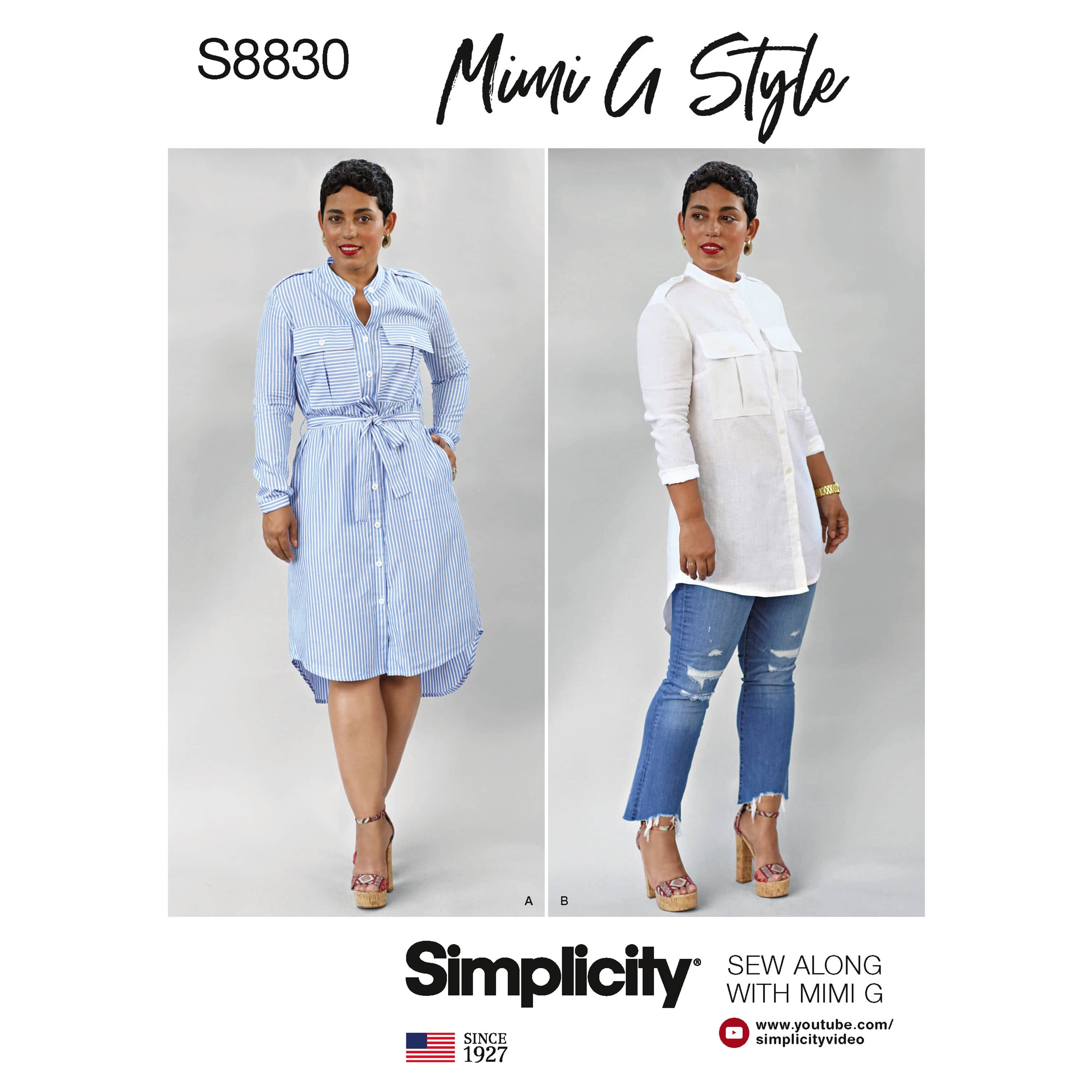 Simplicity Pattern S8830 Mimi G Misses'/Miss Petite Shirt Dress – Lullabee  Fabrics