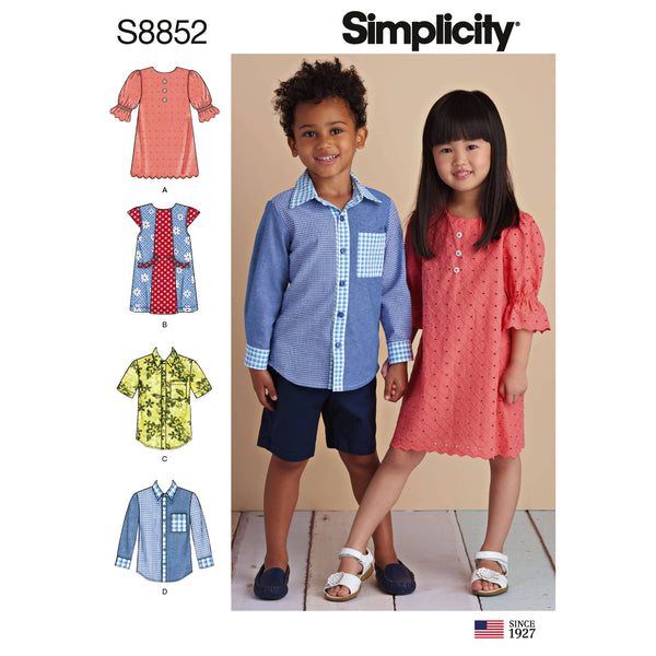 Pattern S8852 Child's Dresses and Shirt