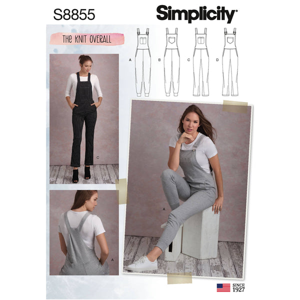 Simplicity Pattern S8855 Misses' Knit Overalls