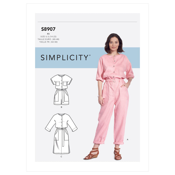 Simplicity Sewing Pattern S8907 Misses' Jumpsuit, Romper, Dresses & Belt