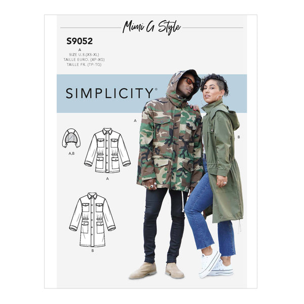 Simplicity Sewing Pattern S9052 Misses' Mens & Teen's Jacket & Hood