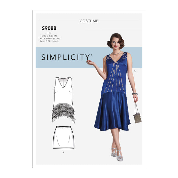 Simplicity Sewing Pattern S9088 Misses' Flapper Costumes