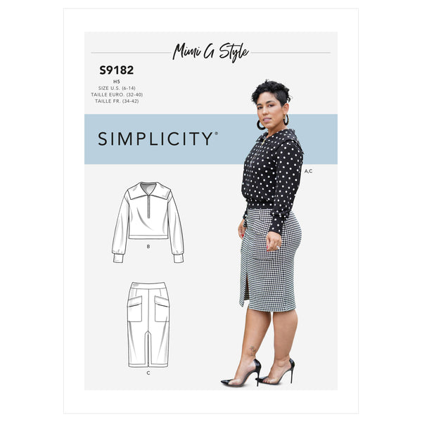Simplicity Sewing Pattern S9182 Misses' Knit Top & Skirt