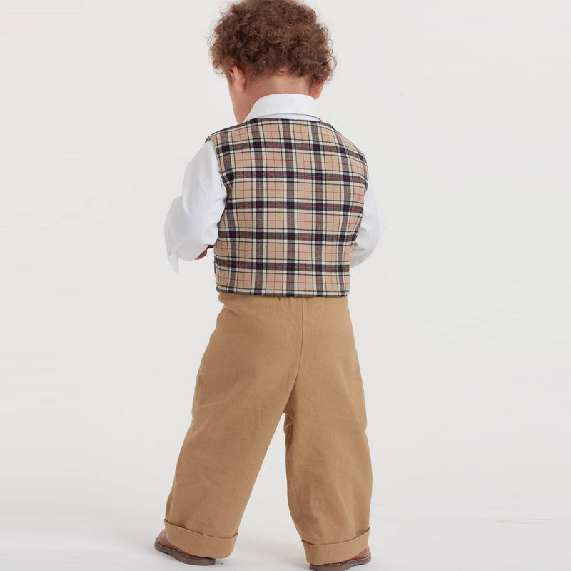 Simplicity Sewing Pattern S9194 Infants' Vest, Shirt, Shorts, Pants, Tie & Pocket Square