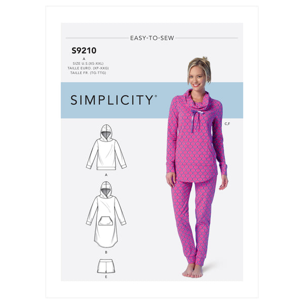 Simplicity Sewing Pattern S9210 Misses' Tops, Dress, Shorts, Pants and Slippers