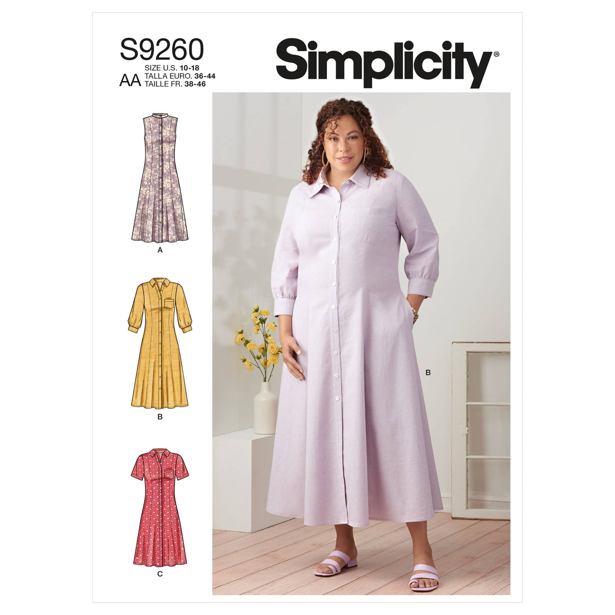 Simplicity Sewing Pattern S9260 Misses' & Women's Button Front Dresses